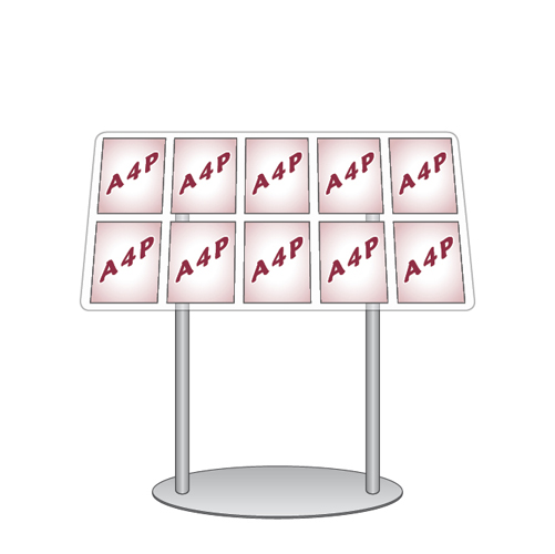 Lectern stand with 10x A4P poster holders